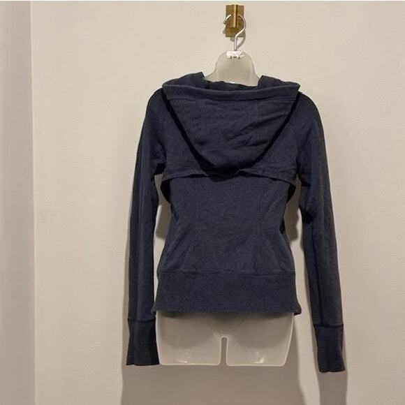 Lululemon Full Zip Vented Scuba Sweatshirt Chambray Heather Navy Womens Size 6 - Picture 6 of 14